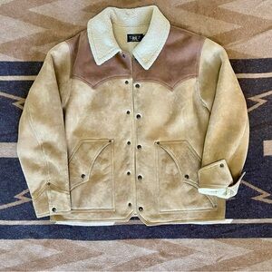 RRL Western Shearling lined jacket Snap button Ralph Lauren Yellowstone